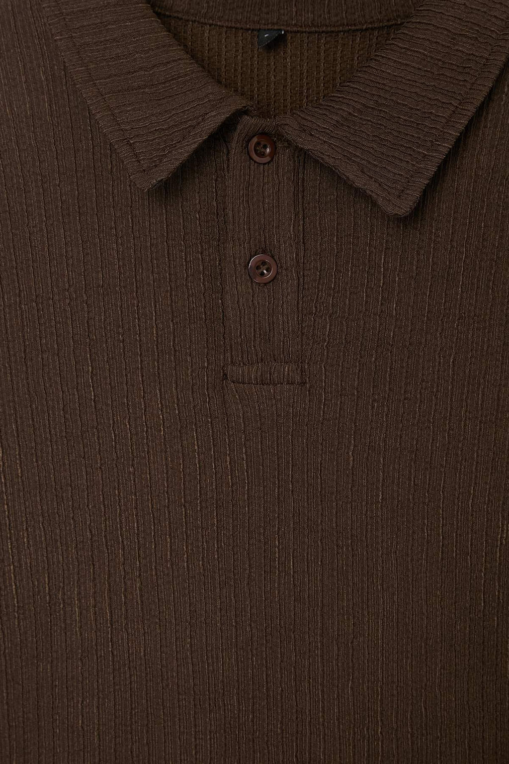 Kahverengi Regular/Normal Kesim Dokulu Polo Yaka T-shirt TMNSS26PO00005 - Trendyolmilla фото 2