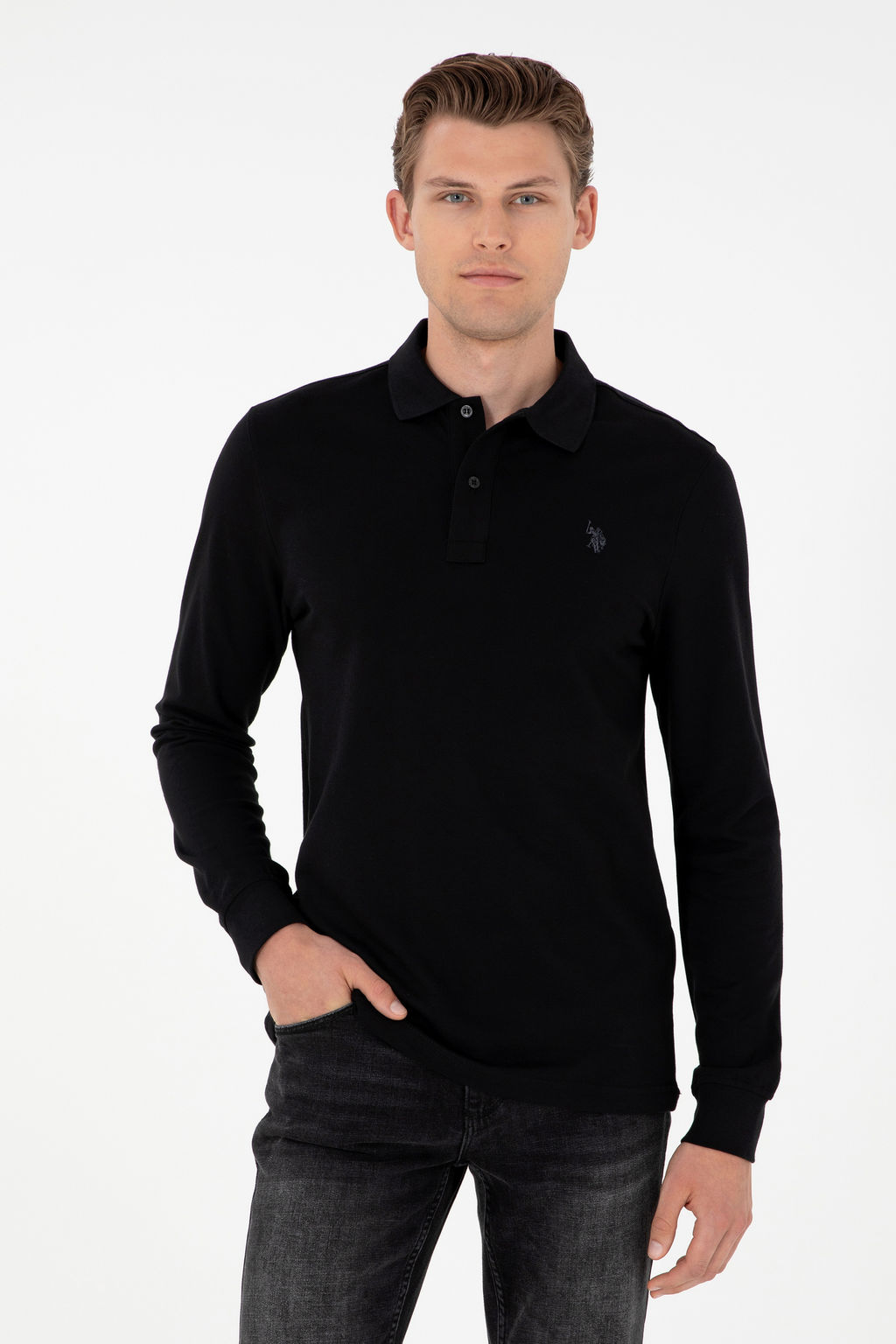 Свитшот мужской U.S. Polo Assn. черный хлопок  фото 15