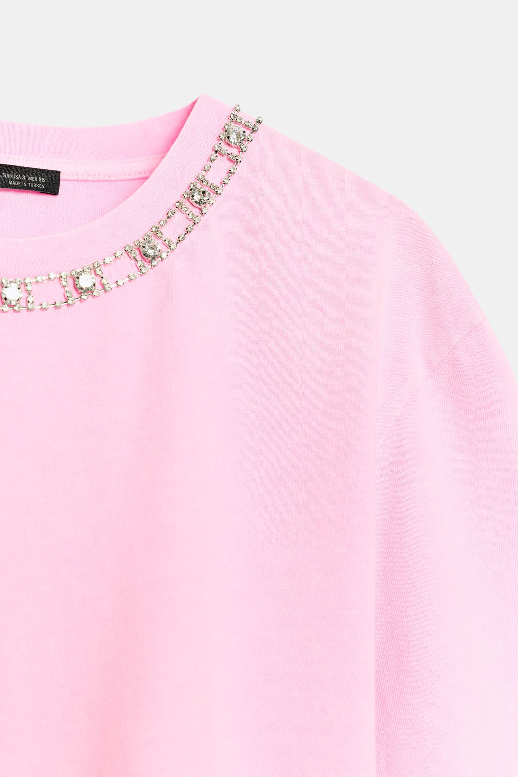 CAMISETA JOYAS EFECTO LAVADO / Rosa - Zara фото 8