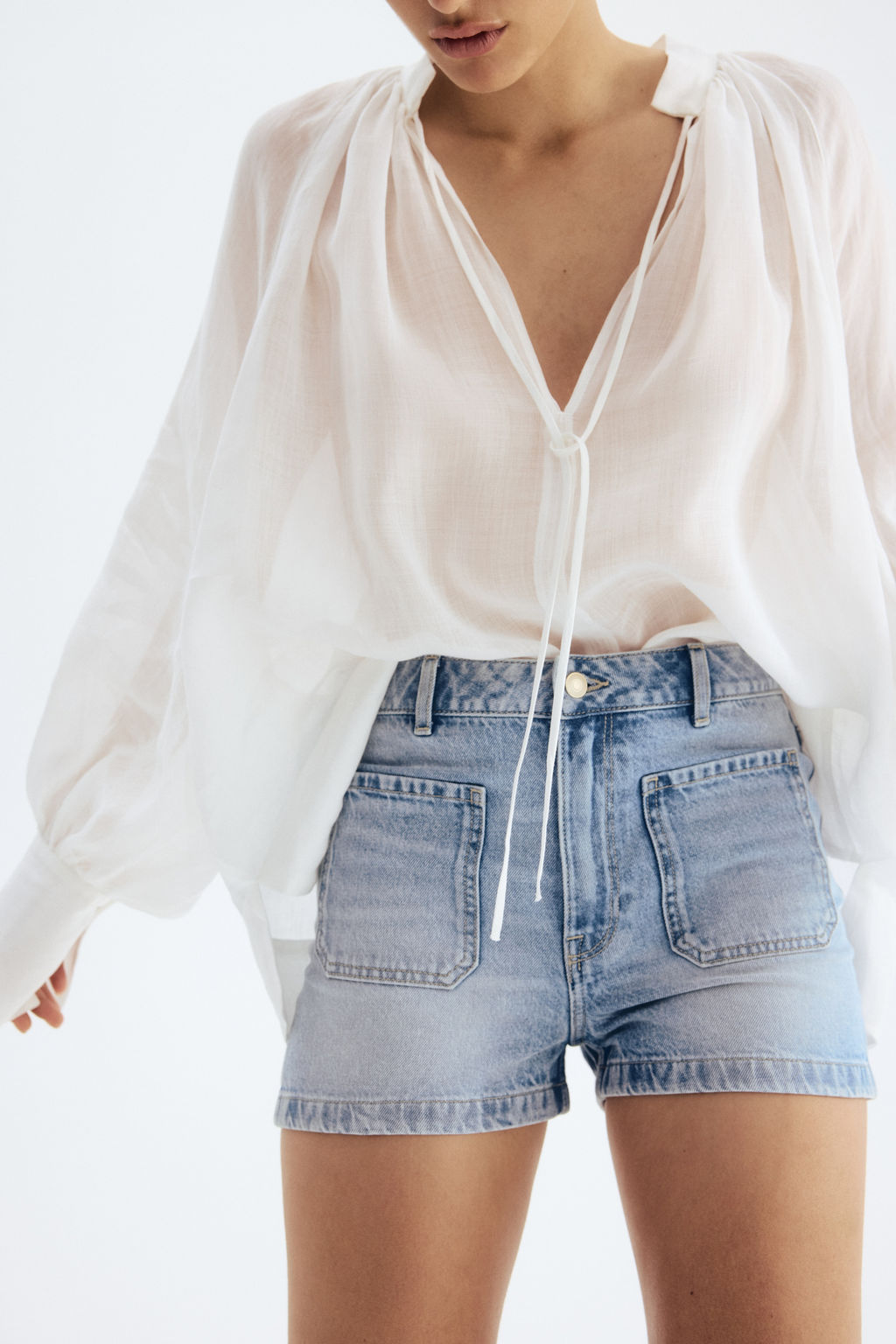 Vaquero corto High Rise - H&m фото 4