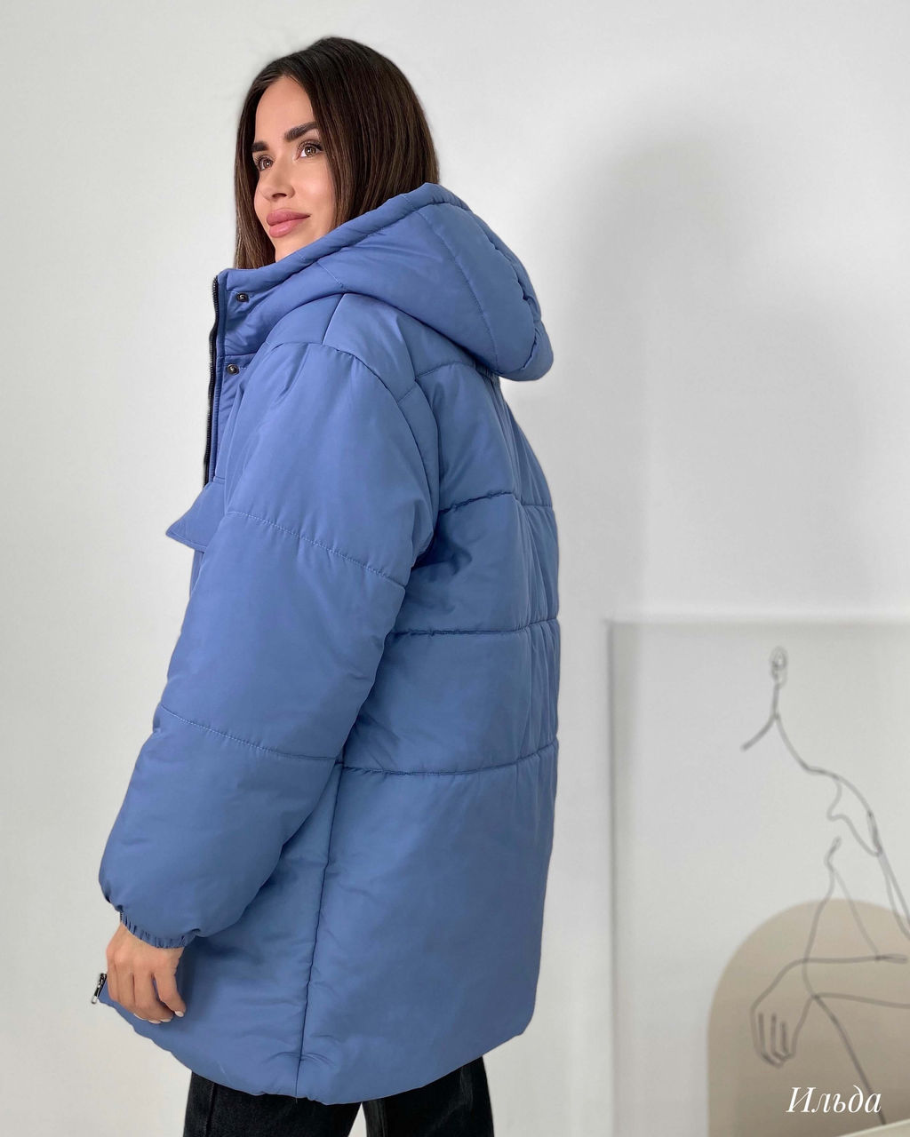 Куртка Ильда (серо-синий) - Nadi bordo фото 5