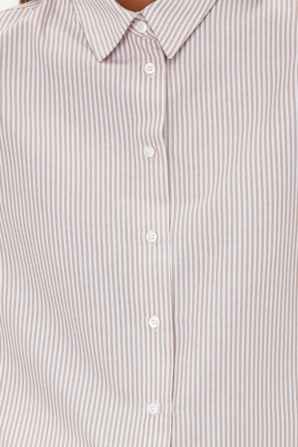 TRENDYOLMILLA Mavi Cizgili Oversize/Genis Kal?p Dokuma Gomlek TWOSS23GO00144  фото 12