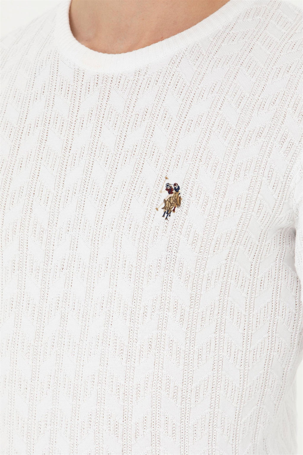 Мужской белый базовый свитер - U.s. polo assn фото 14