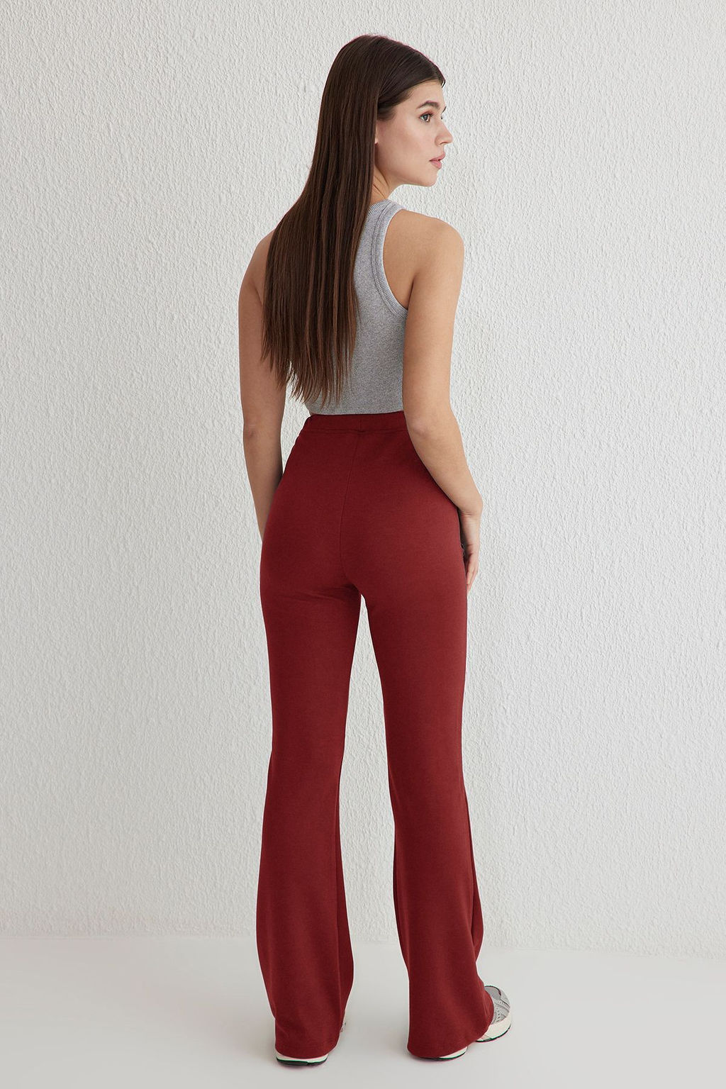 TRENDYOLMILLA Kiremit Baglama Detayl? Interlok Wide leg Esnek Orme Pantolon TWOSS25PL00060  фото 5