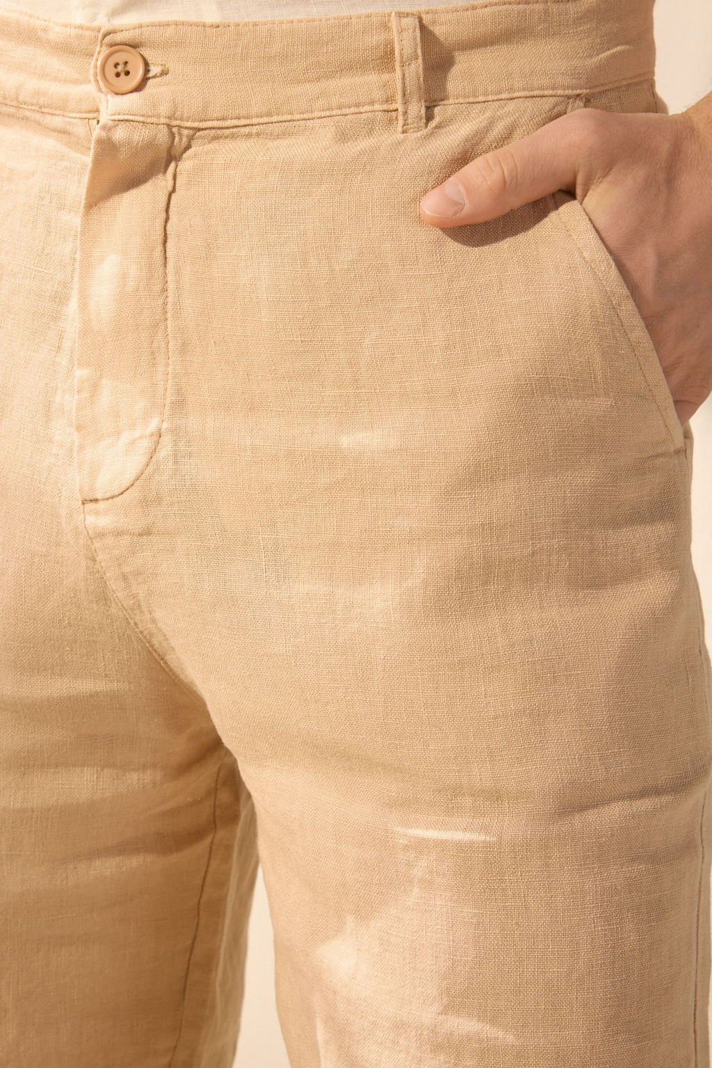 Trendyolmilla Man Vizon Limited Edition %100 Keten Regular Fit Sort&Bermuda TMNSS25SR00049  фото 3