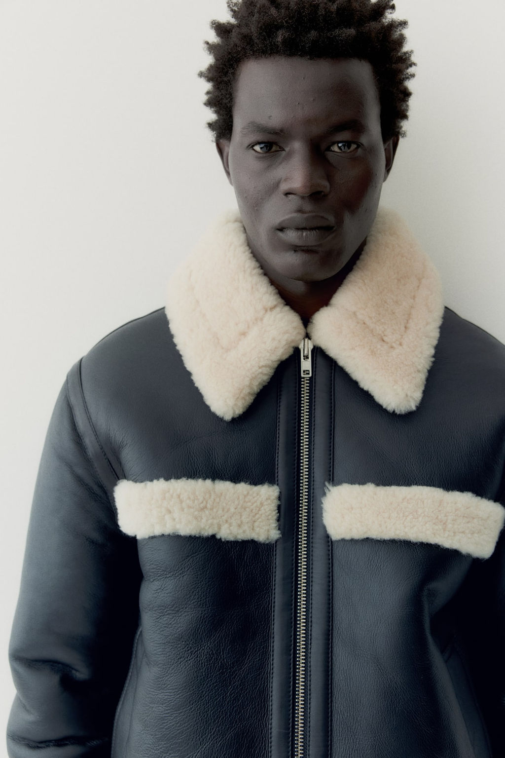 Chaqueta de aviador de piel - H&m фото 4