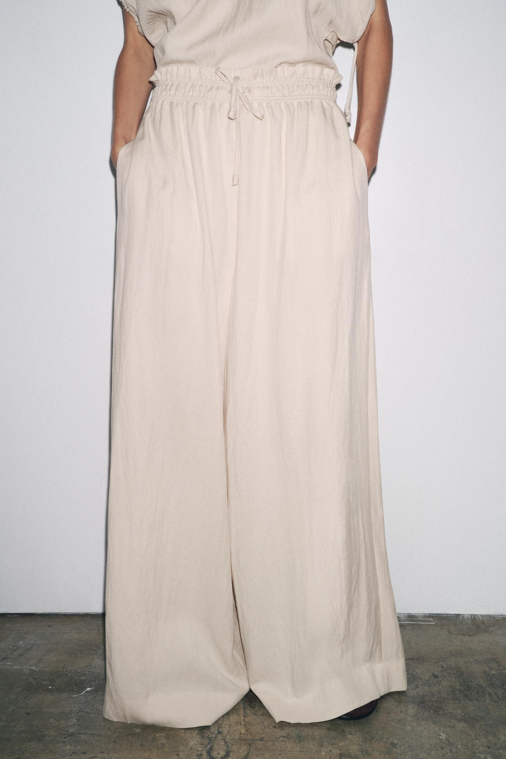 ZW COLLECTION FLOWING PYJAMA TROUSERS - Zara фото 2