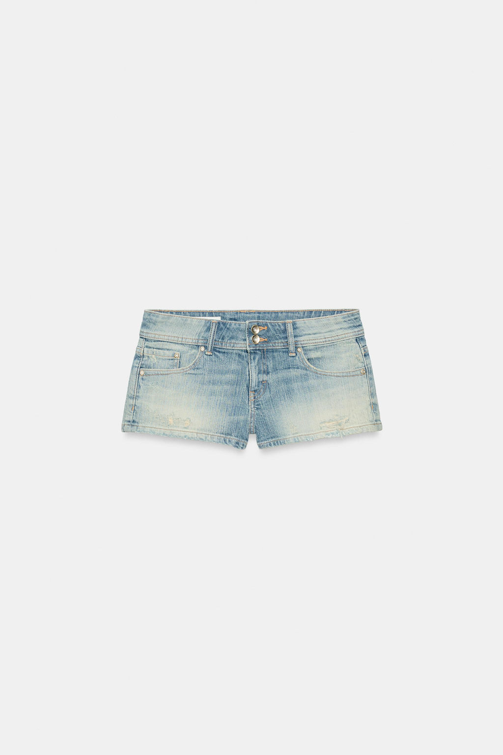 SHORTS MINI DENIM TRF TIRO BAJO / Azul claro - Zara фото 5