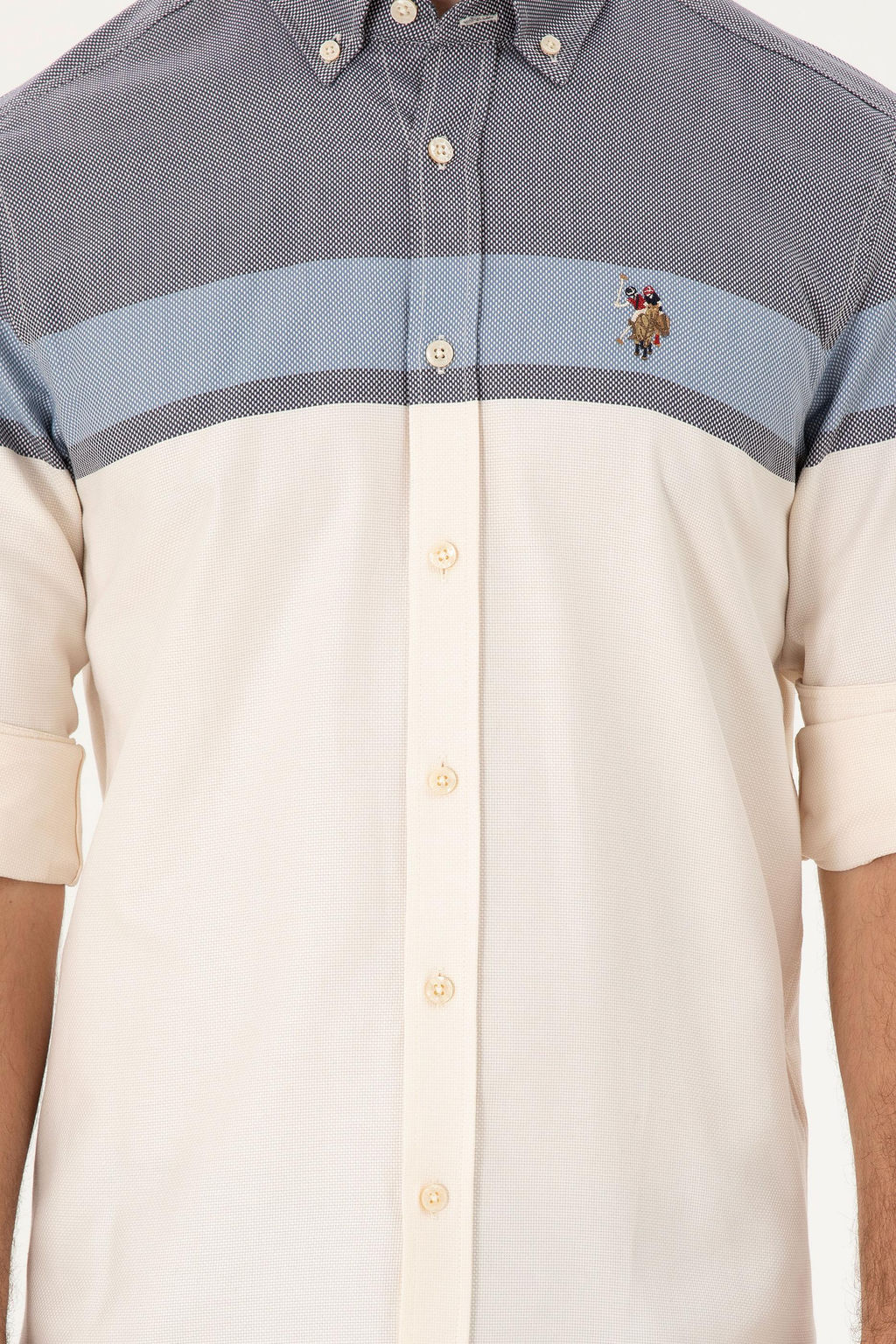 Мужская темно-синяя рубашка с длинным рукавом - U.s. polo assn фото 6