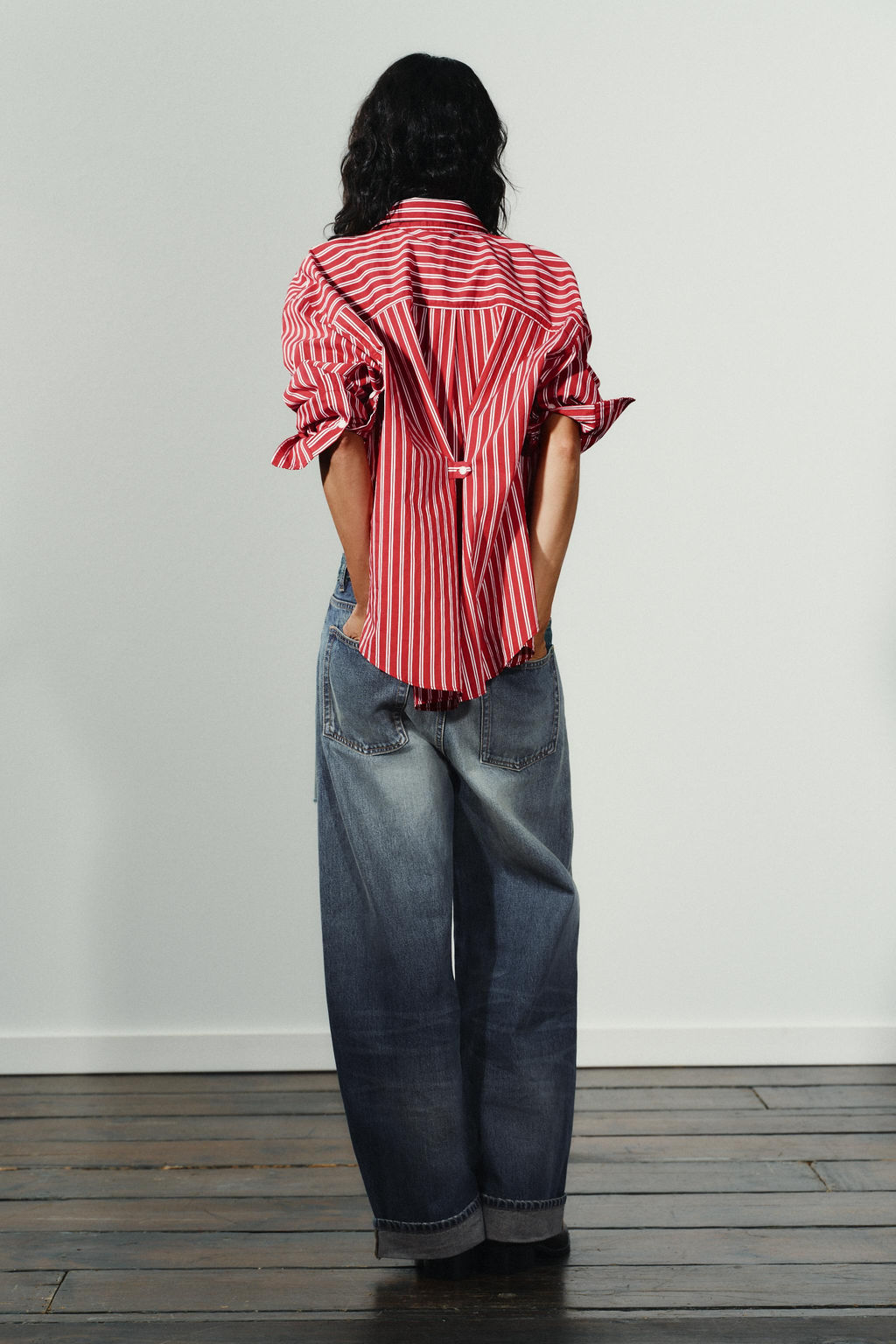 OVERSIZE STRIPED POPLIN SHIRT - Zara фото 6