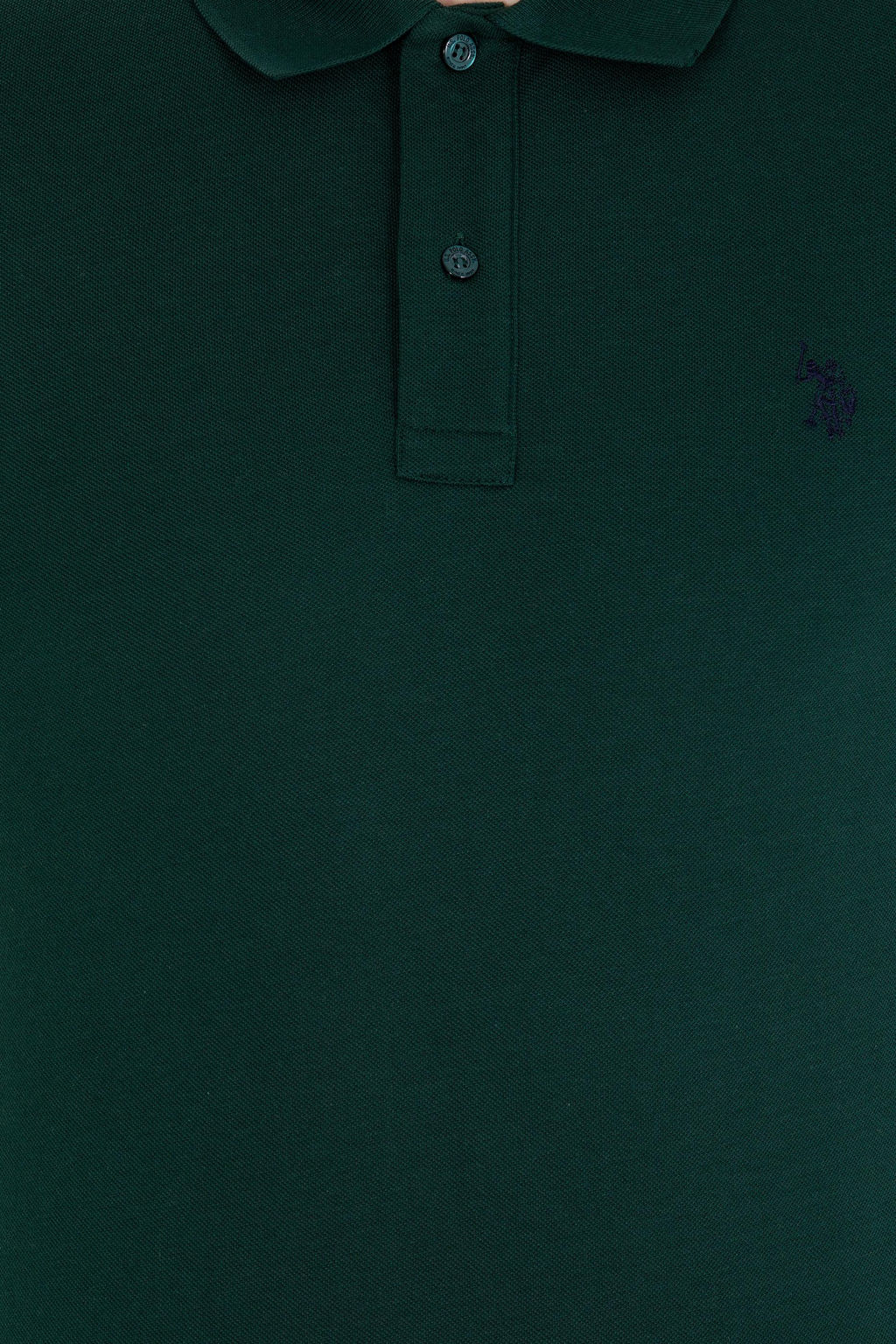 Мужская темно-зеленая базовая футболка с воротником поло - U.s. polo assn фото 7