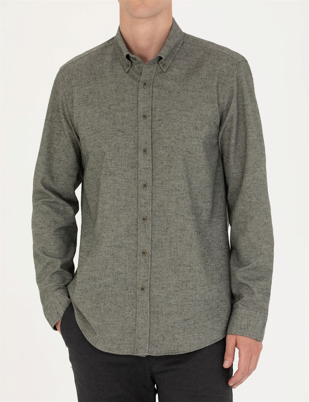 Ye_il Slim Fit Uzun Kollu G_mlek - Pierre cardin фото 6