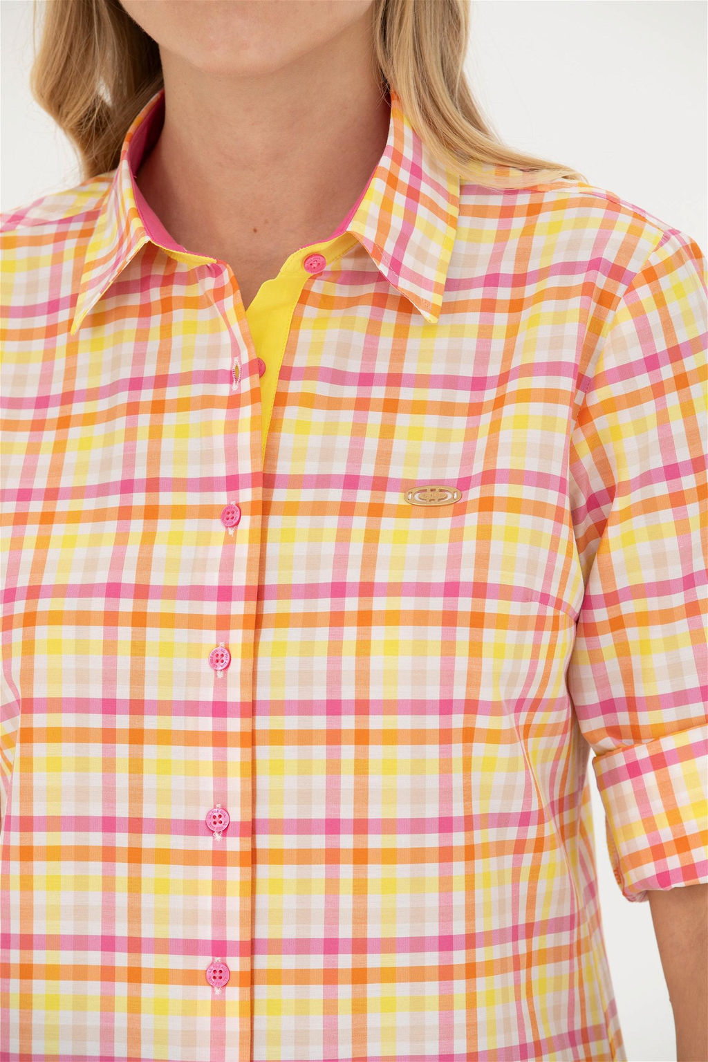 Женская розовая рубашка с длинным рукавом - U.s. polo assn фото 6