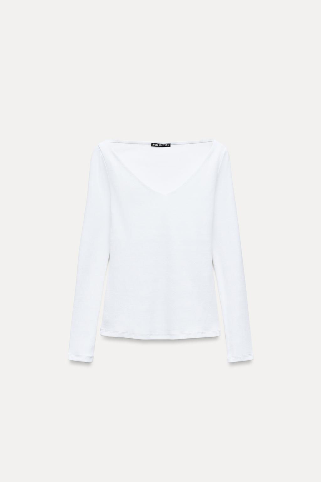 RIBBED LONG SLEEVE T-SHIRT - Zara фото 10