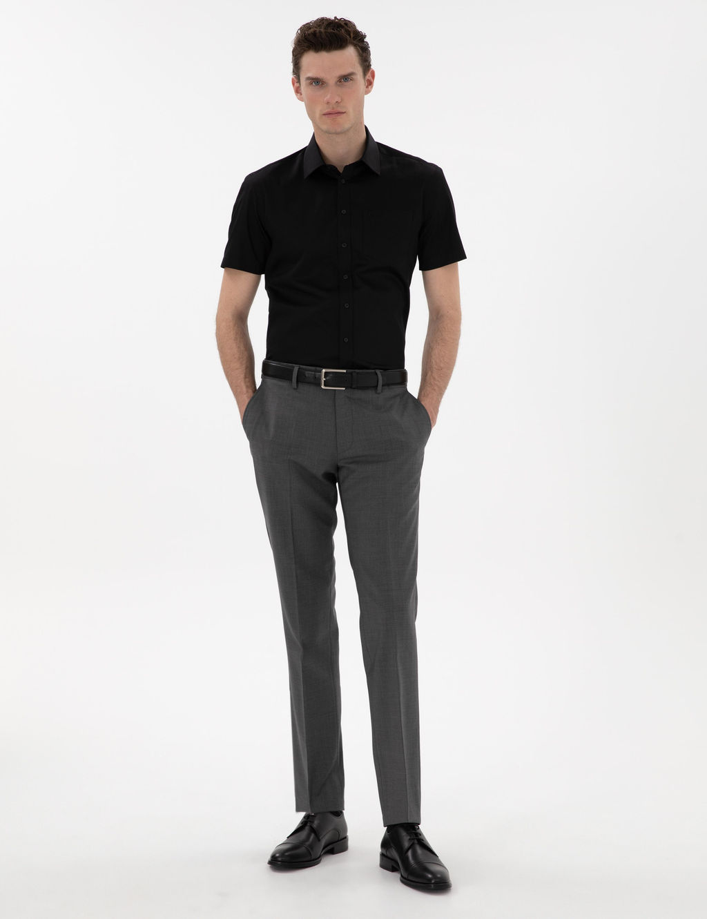 Siyah Regular Fit Uzun Kollu Basic G_mlek
