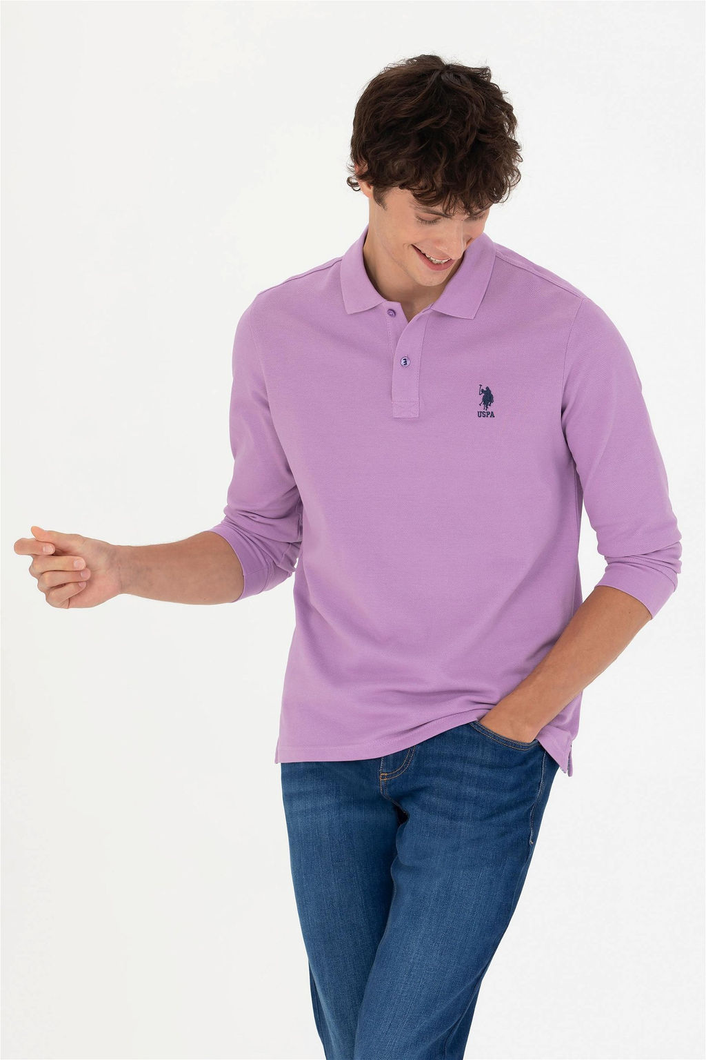 Мужской сиреневый базовый свитшот - U.s. polo assn фото 8