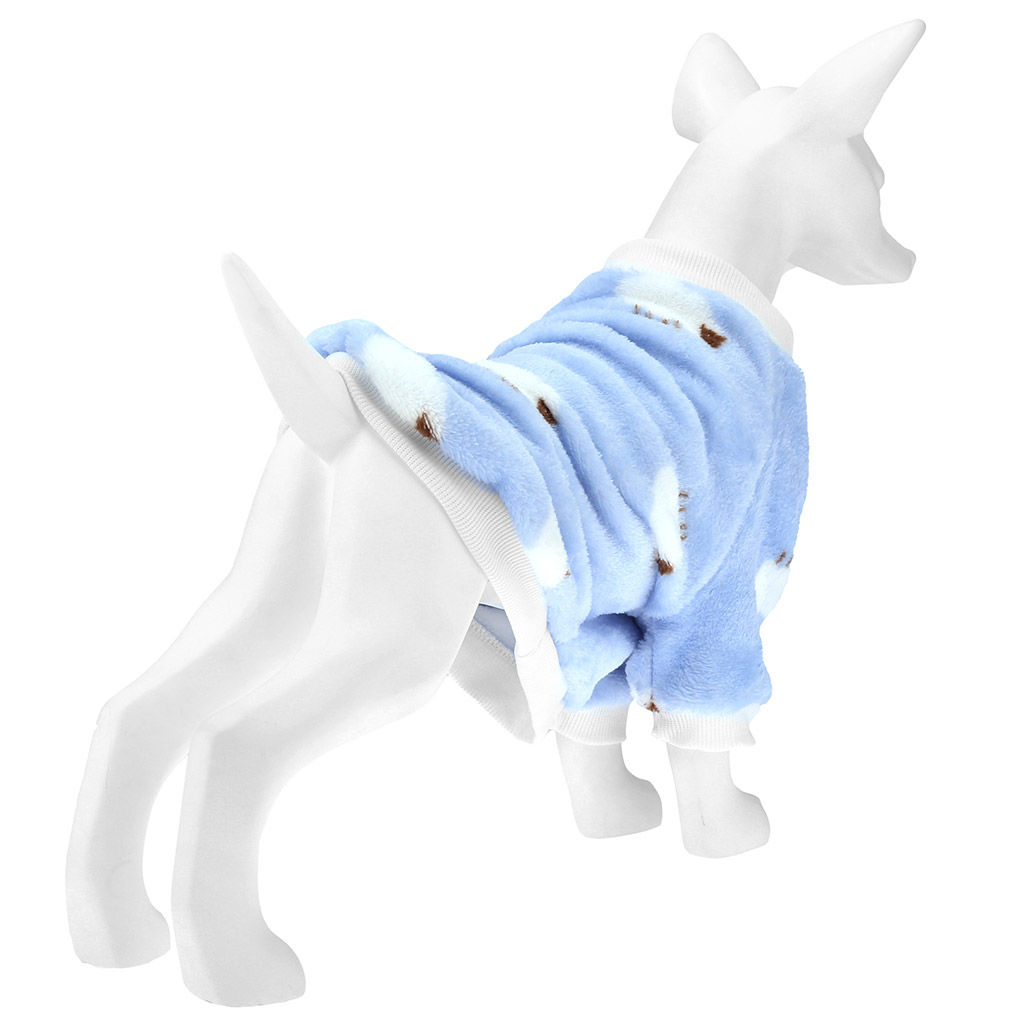 Пэт тойс (Pet toys) Одежда для собаки Толстовка Овечка р-р XL, длина спинки 36см/обхват груди 46см/обхват шеи 28см, цвет-голубой, плюш (100% полиэстер) (Китай) - Домашняя мода фото 3