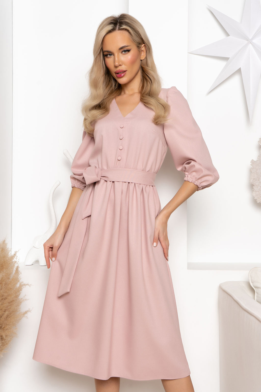 Платье Open Style 6659 пудровый