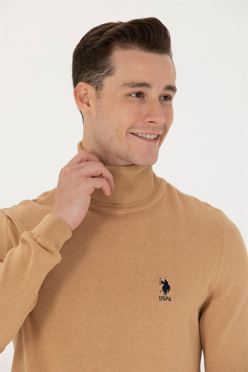 U. S. Polo Assn Мужской базовый свитер песочного меланжа - U.s. polo assn фото 2