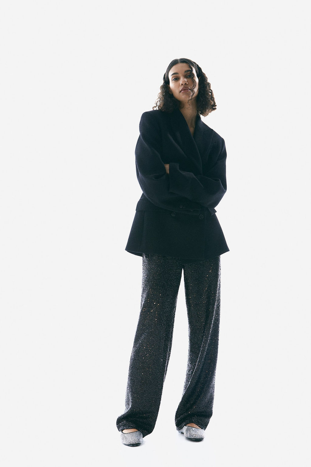 Pantalon recto de lentejuelas