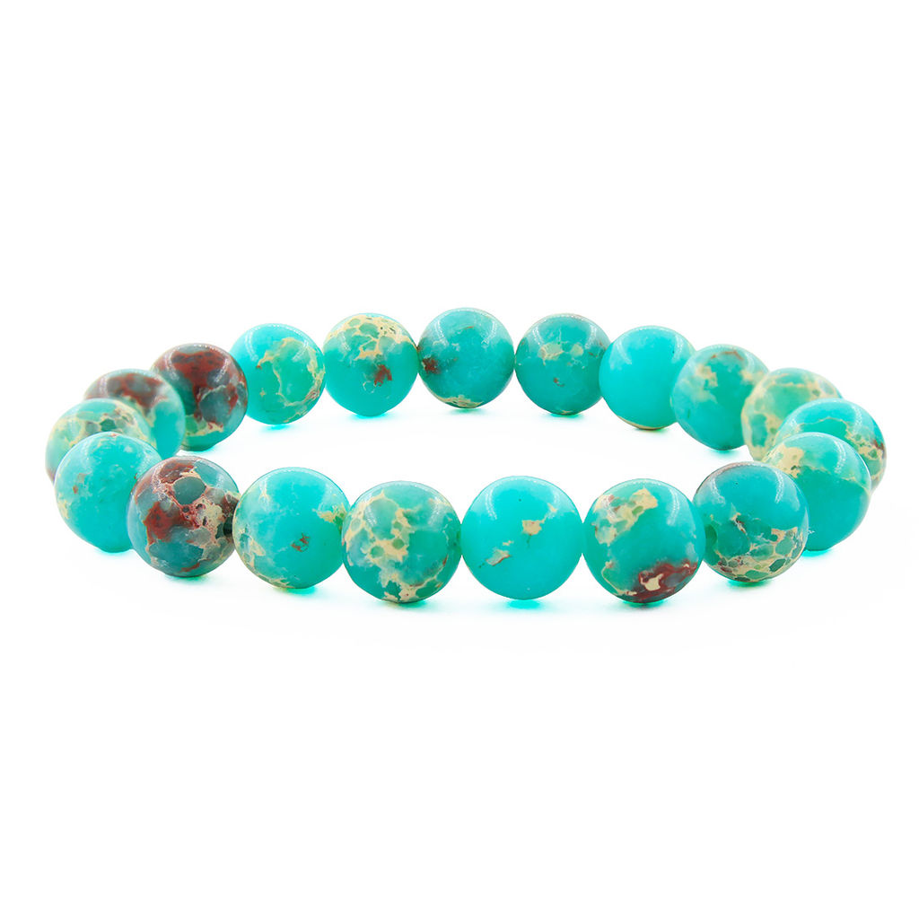 Варисцит зеленый (США), 10мм, браслет Классика длиной 17см