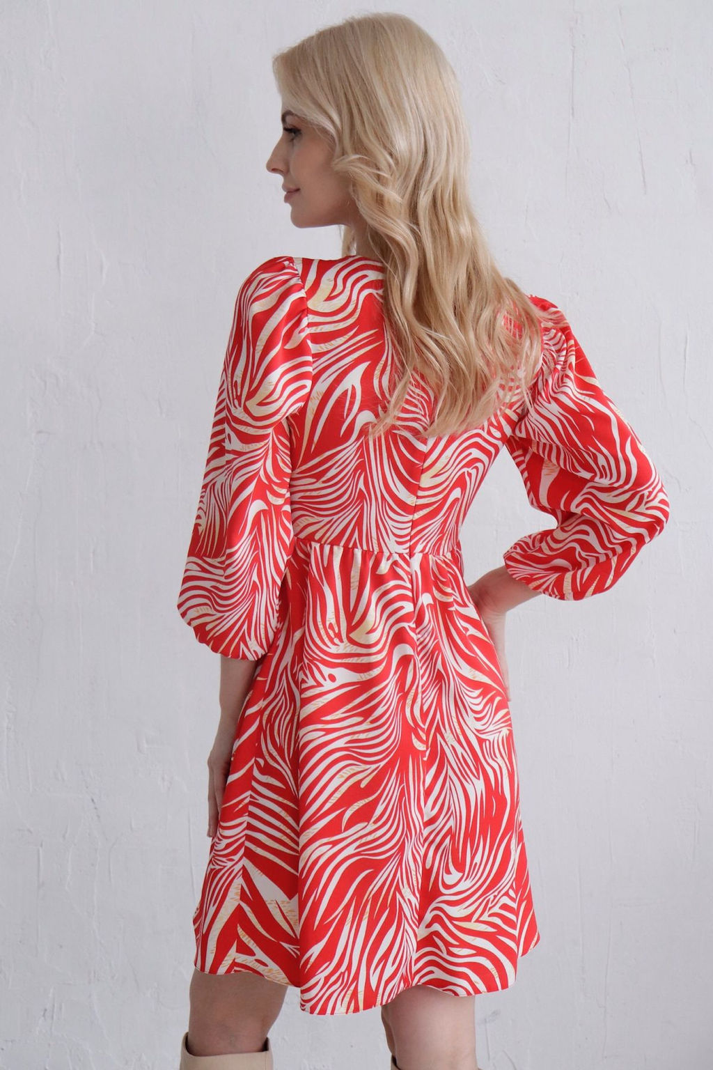 Платье красное с присборенной юбкой - Martichelli фото 18