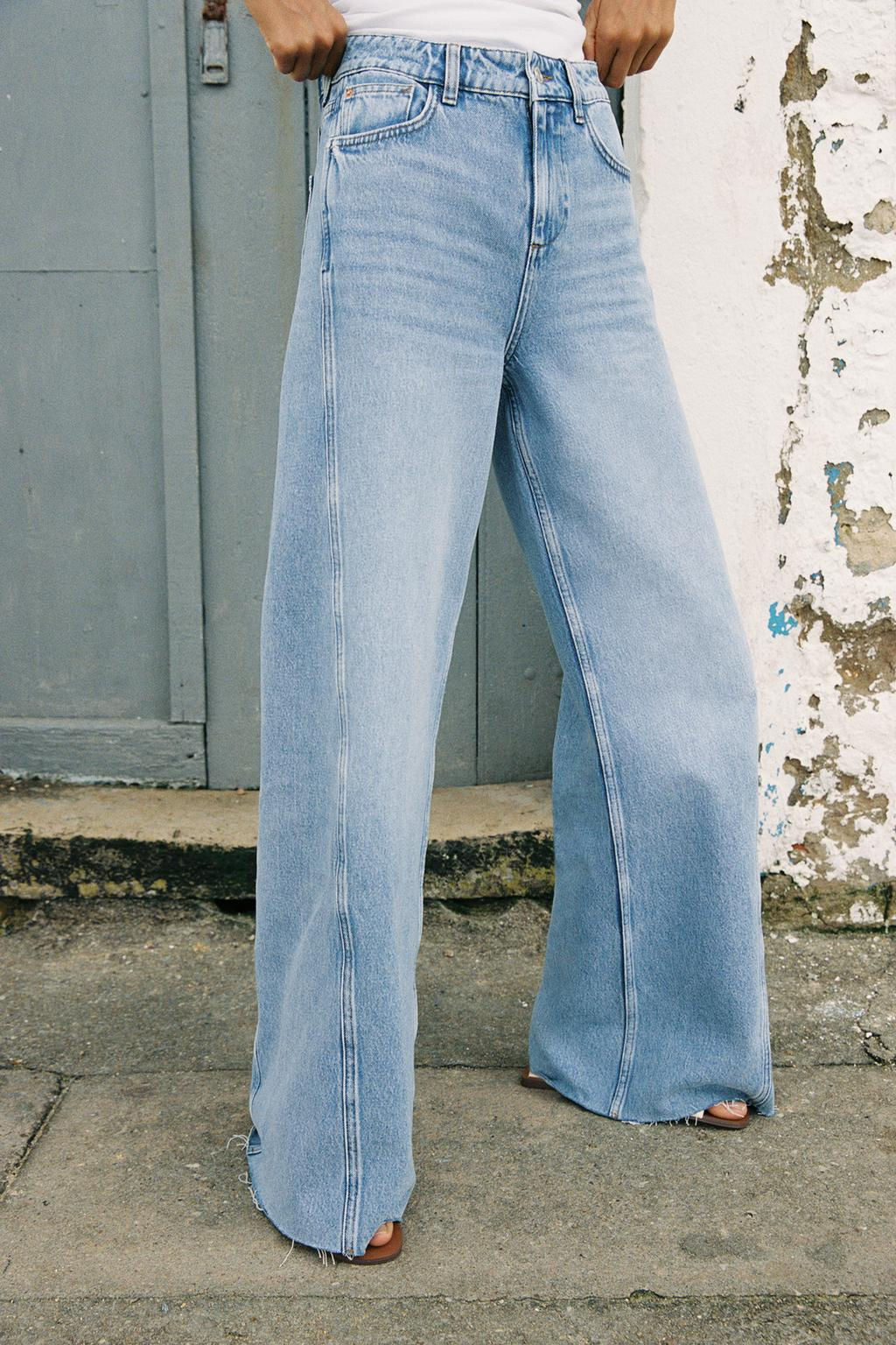 Z1975 WIDE-LEG MID-WAIST JEANS WITH SIDE SEAMS - Zara фото 13