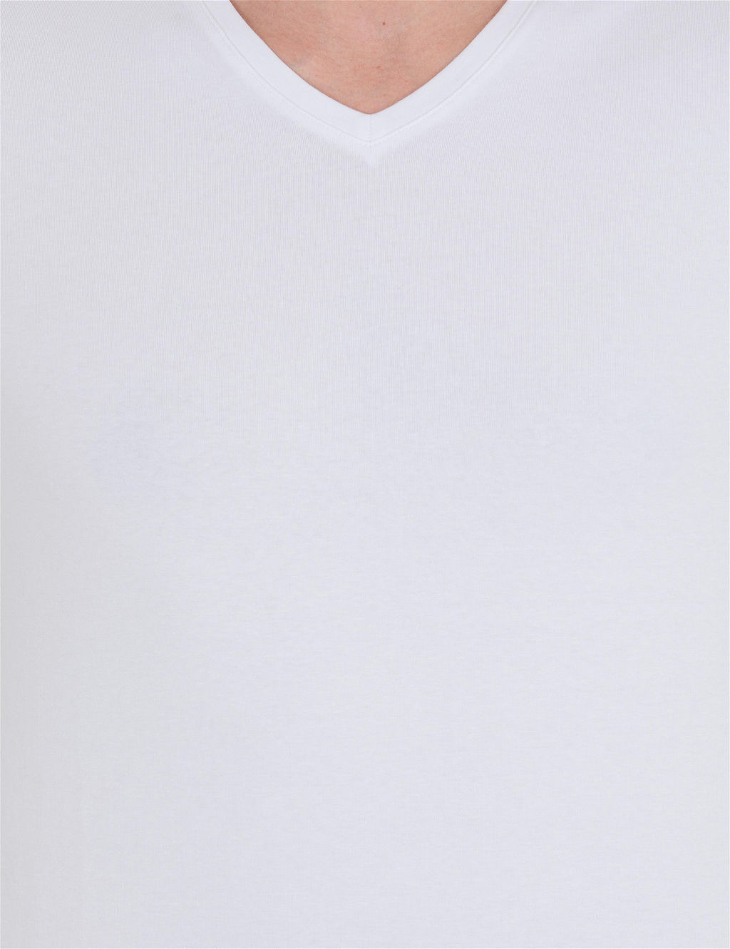 Beyaz Slim Fit V Yaka Basic Ti__rt - Pierre cardin фото 6
