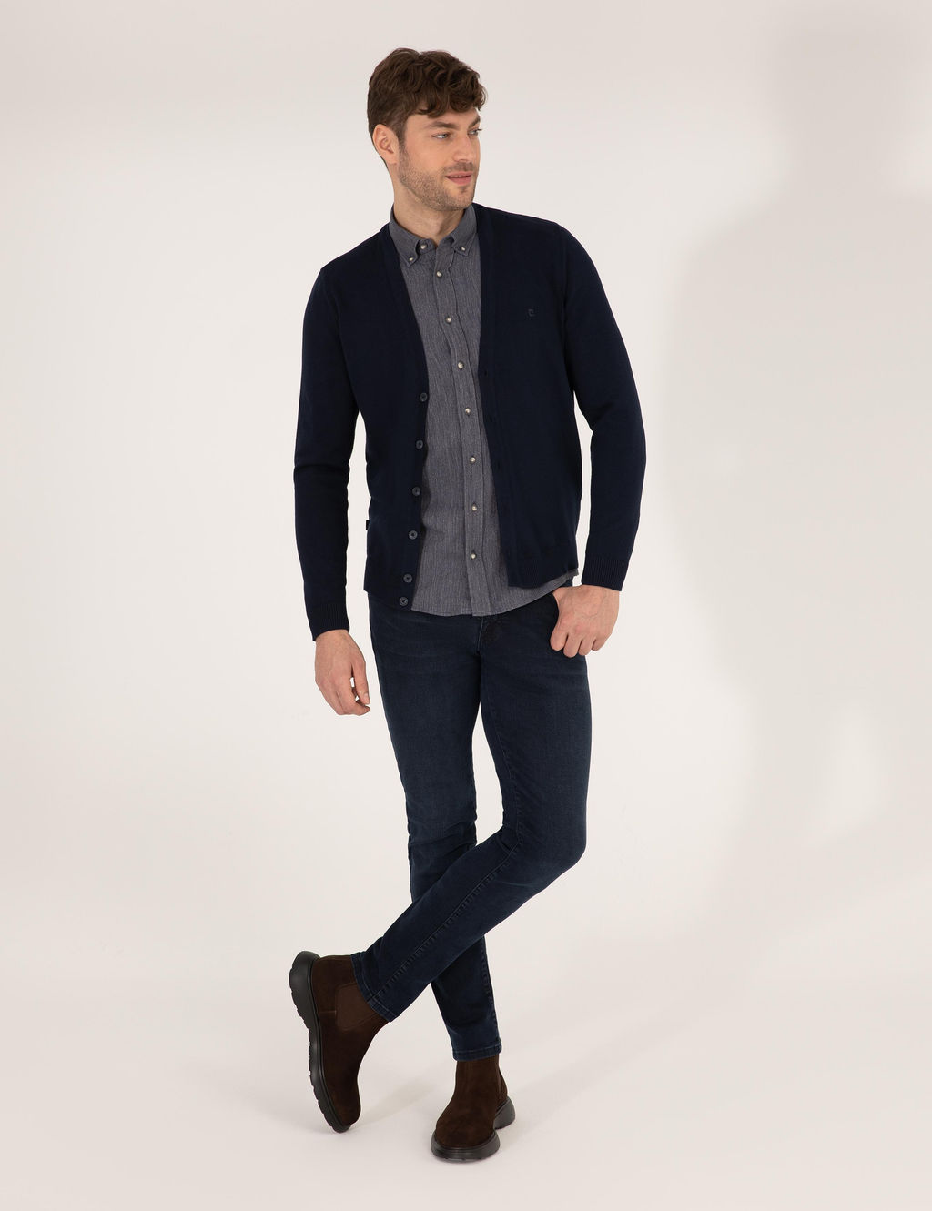Lacivert Slim Fit Basic D__meli Triko H_rka