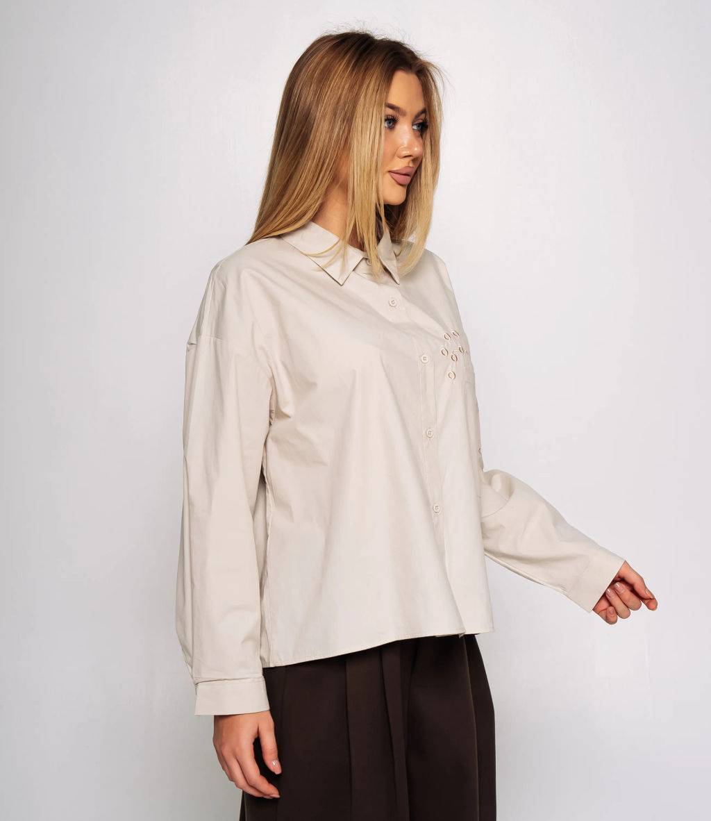 Рубашка #КТ2210 (3), бежево-серый - Dommod фото 2