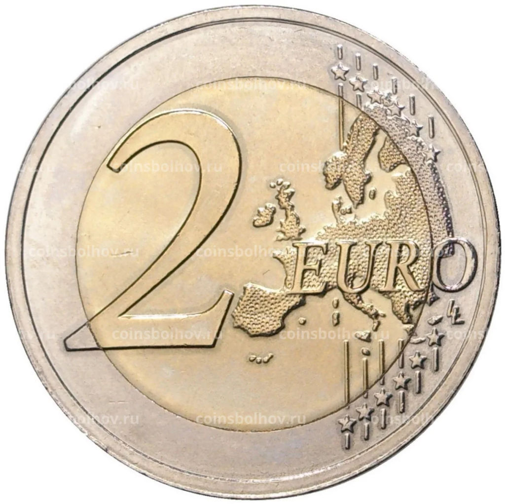 2 евро 2015 года Латвия Вымирающие виды Чёрный аист