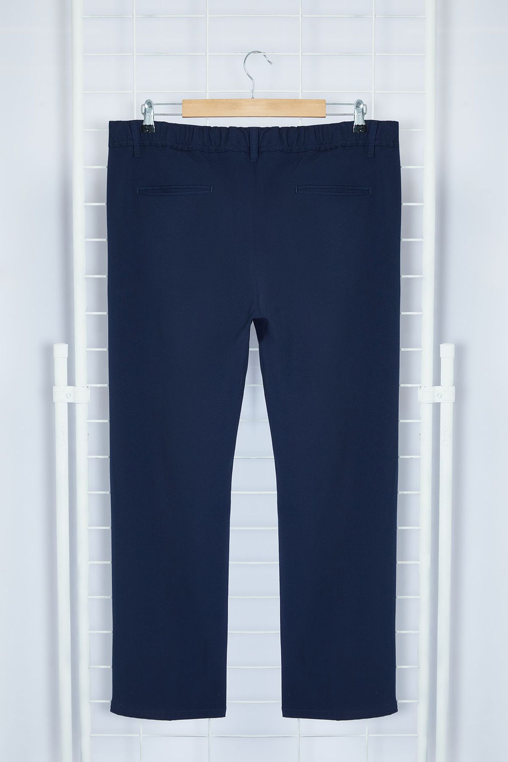 Lacivert Pileli Klasik Baggy Fit Kumas Pantolon TMNSS24PL00024