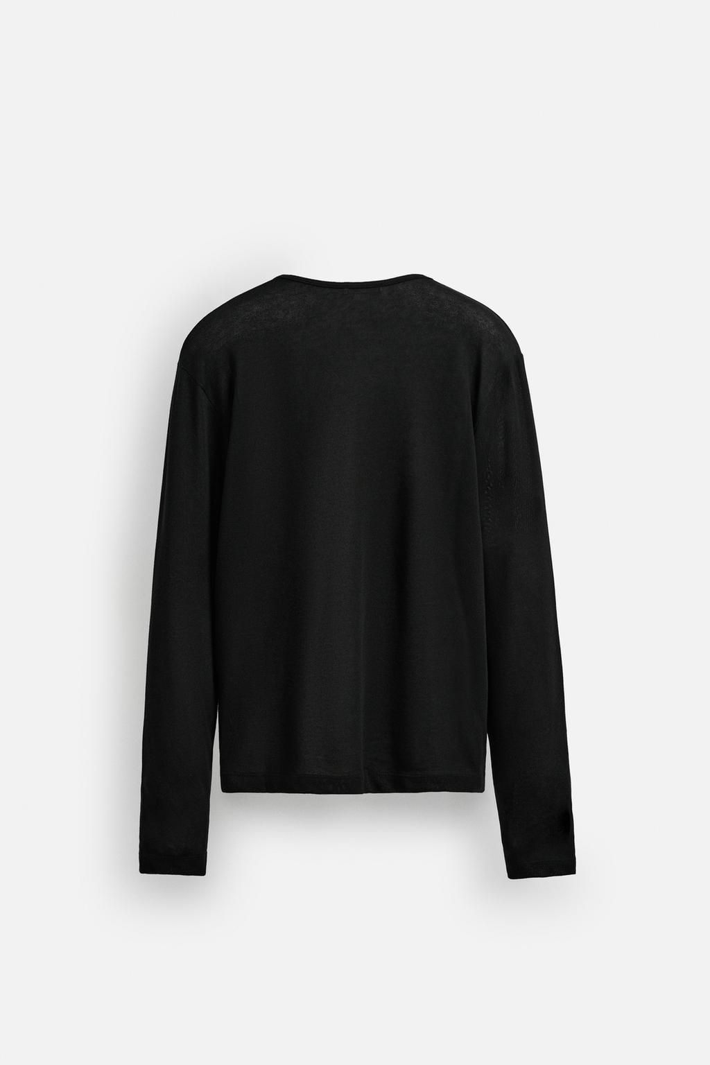 SEMI-SHEER T-SHIRT WITH OPEN NECK - Zara фото 9