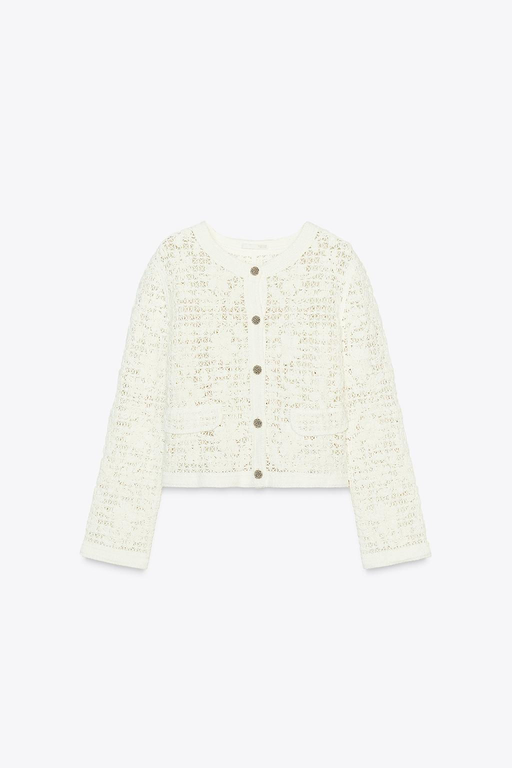 CROCHET JACKET WITH BUTTONS - Zara фото 8