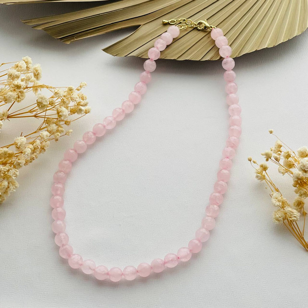 Бусы из Розового кварца (облагороженный)
