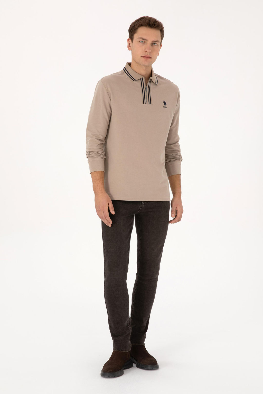 Erkek Koyu Bej Sweatshirt - U.s. polo assn фото 4