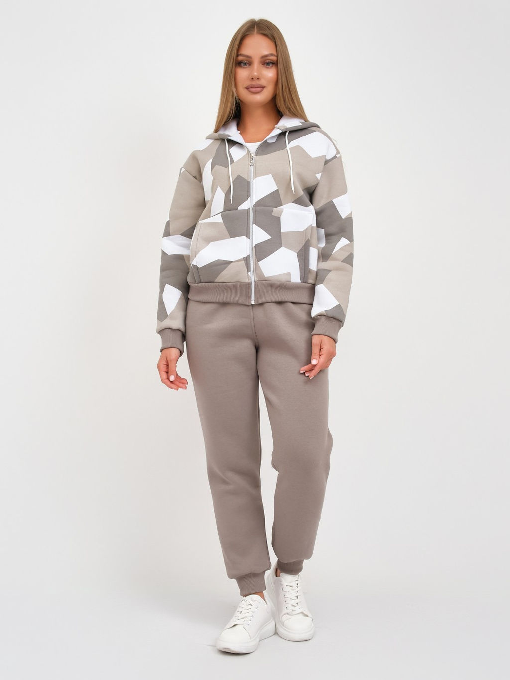 Костюм женский Дюна набивка начёс олива