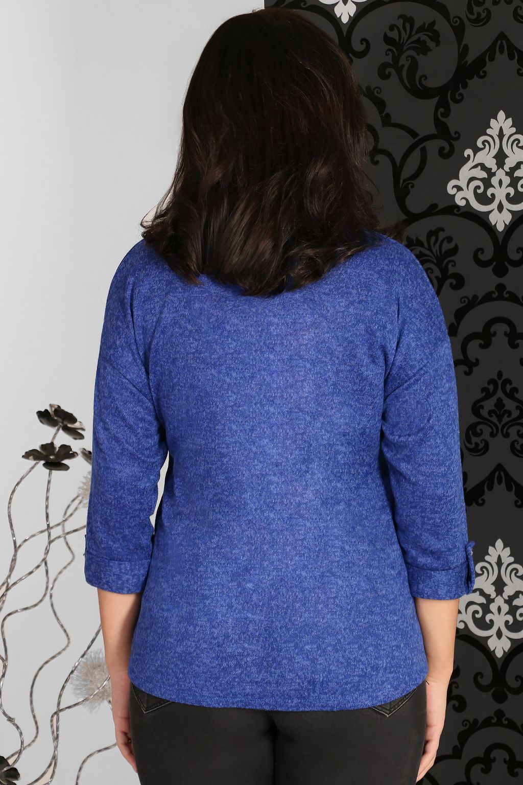 Рубашка синяя женская больших размеров - Almond фото 6
