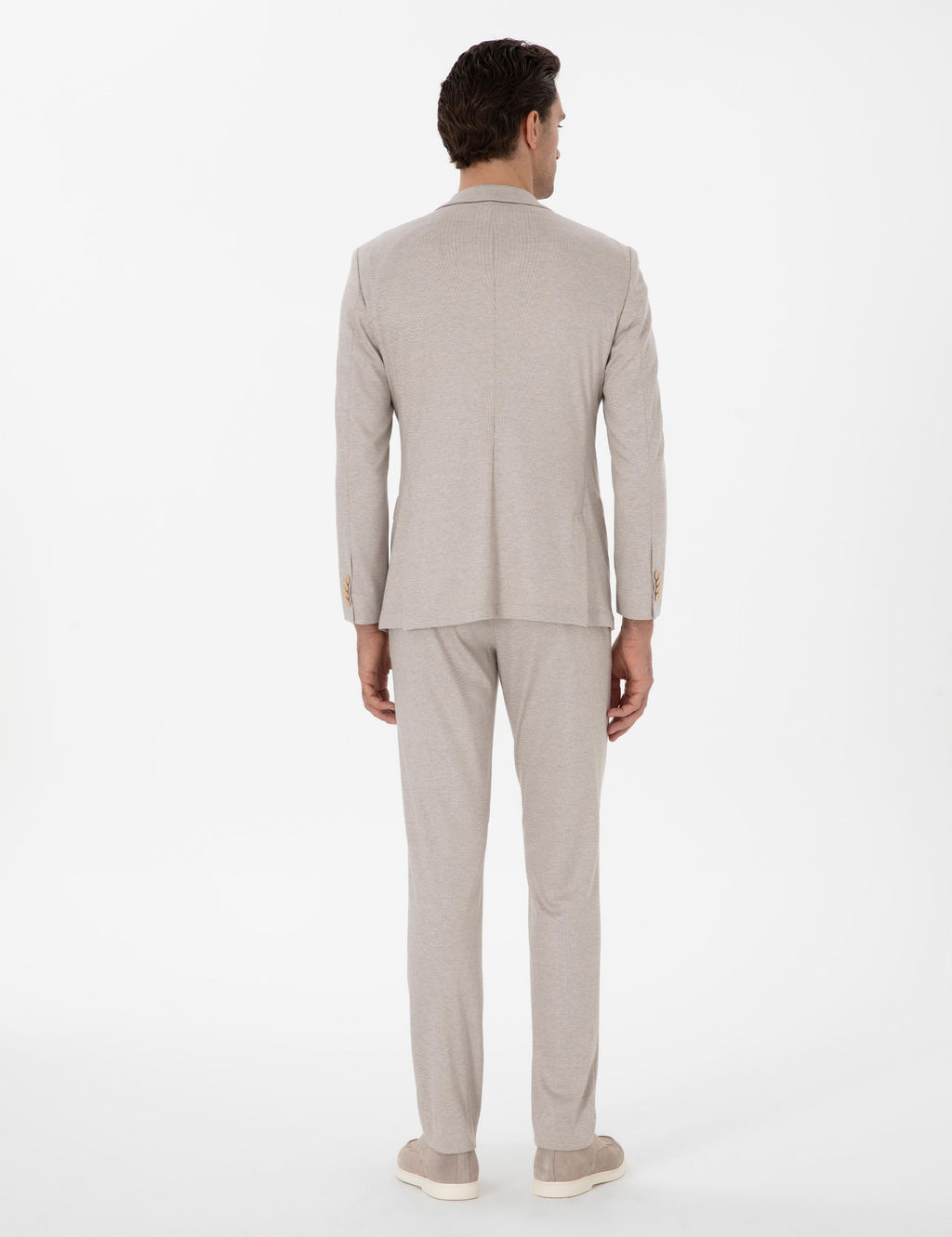 Bej Slim Fit Tak_m Elbise - Cacharel фото 5