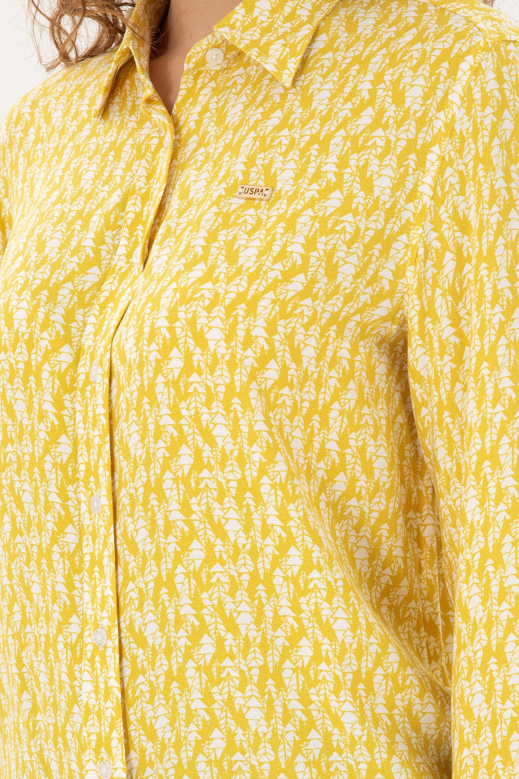 Женская желтая рубашка с длинным рукавом Неожиданная скидка в корзине - U.s. polo assn фото 7