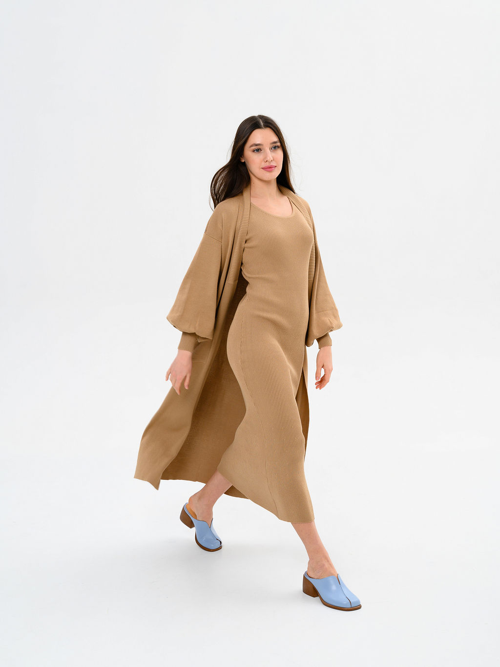 Сабо 5200.23663br.Голубая виктория+коричневый