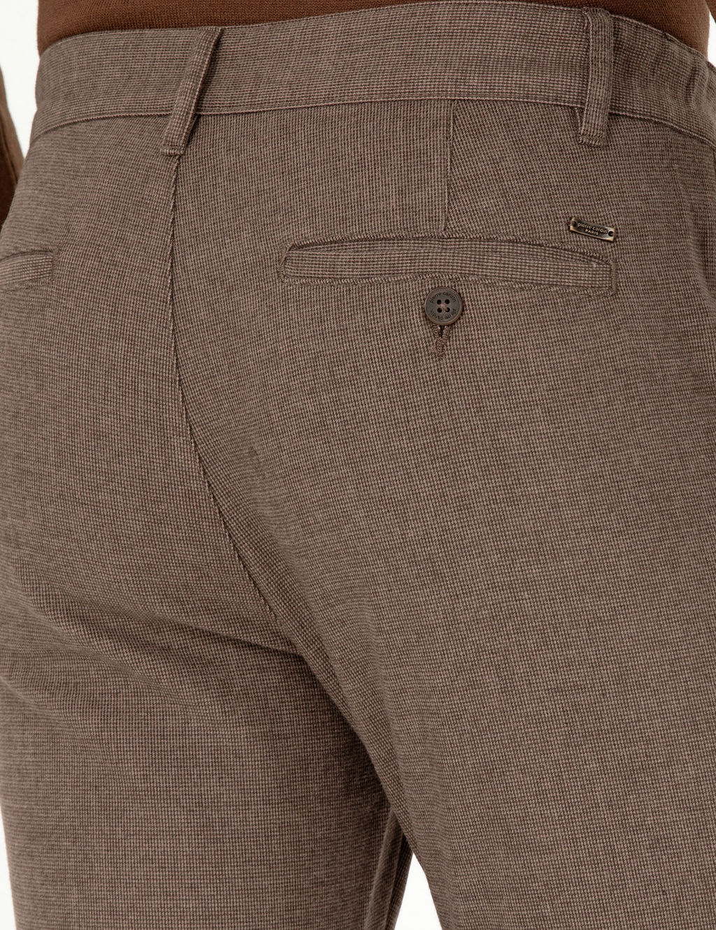 Kahverengi Slim Fit Kanvas Pantolon