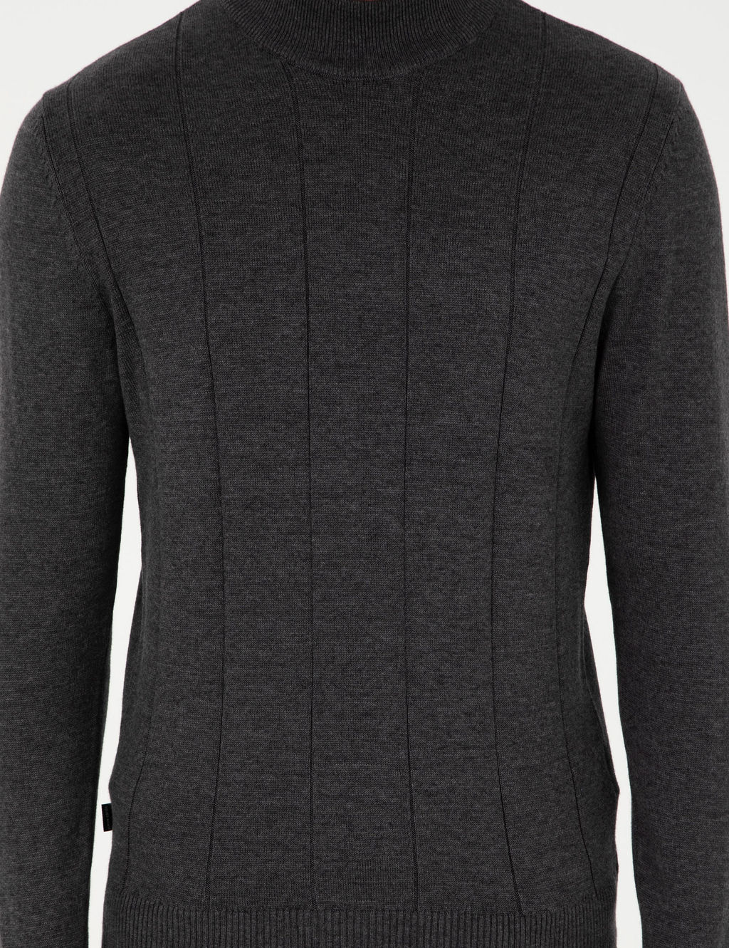 Antrasit Melanj Slim Fit Yar_m Bal_k__ Yaka Triko Kazak - Pierre cardin фото 6