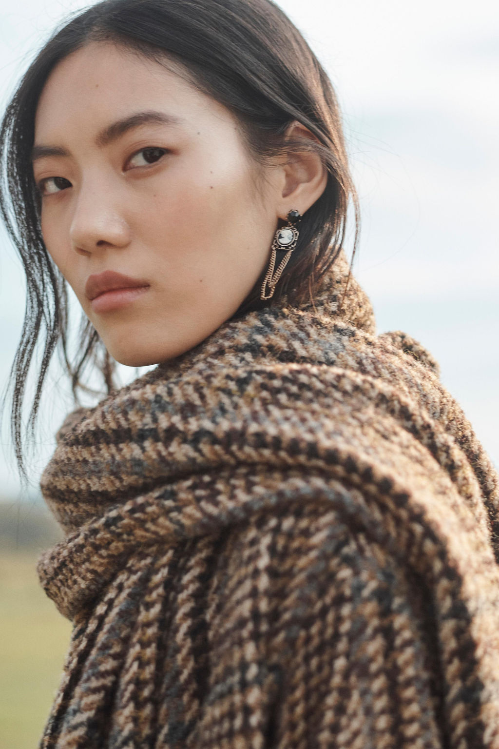 LIMITED EDITION CHECK COAT WITH SCARF - Zara фото 3