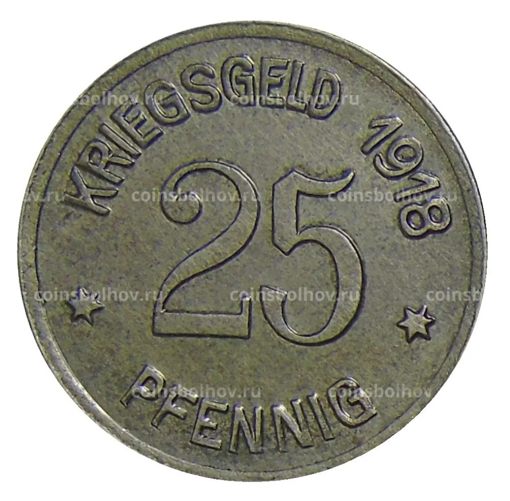 Монета 25 пфеннигов 1918 года Германия  Нотгельд Кобленц