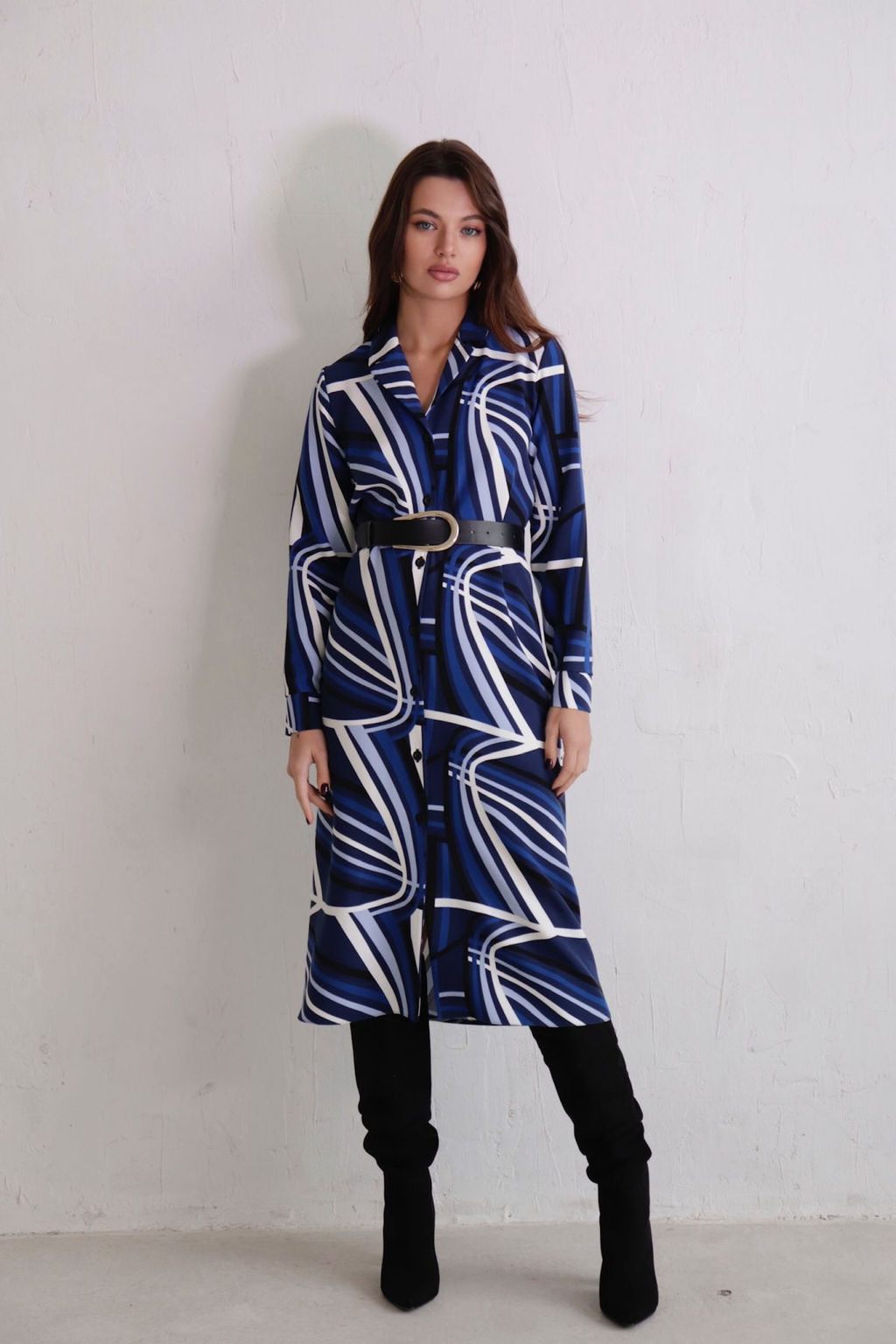 Martichelli Платье-рубашка с английским воротником с принтом  фото 3