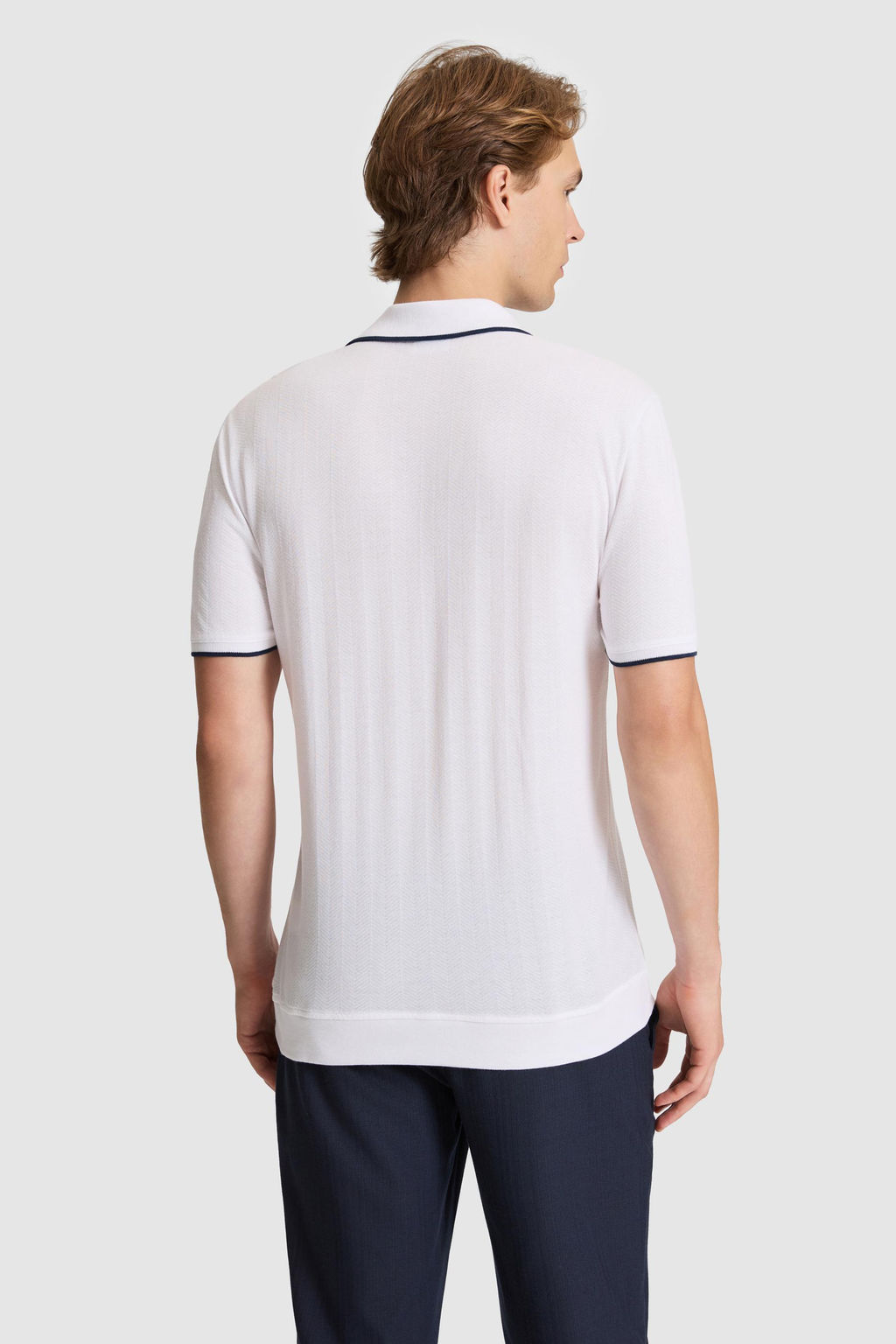 Erkek Beyaz Regular Fit Polo Yaka Ti__rt
