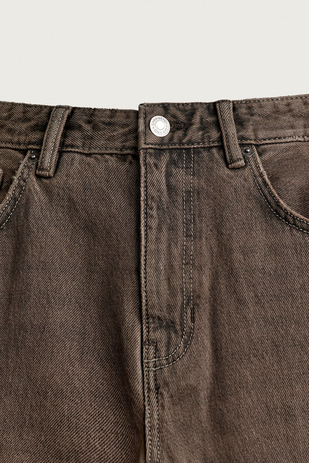JEANS SLIM CROPPED FIT / Marr?n - Zara фото 8