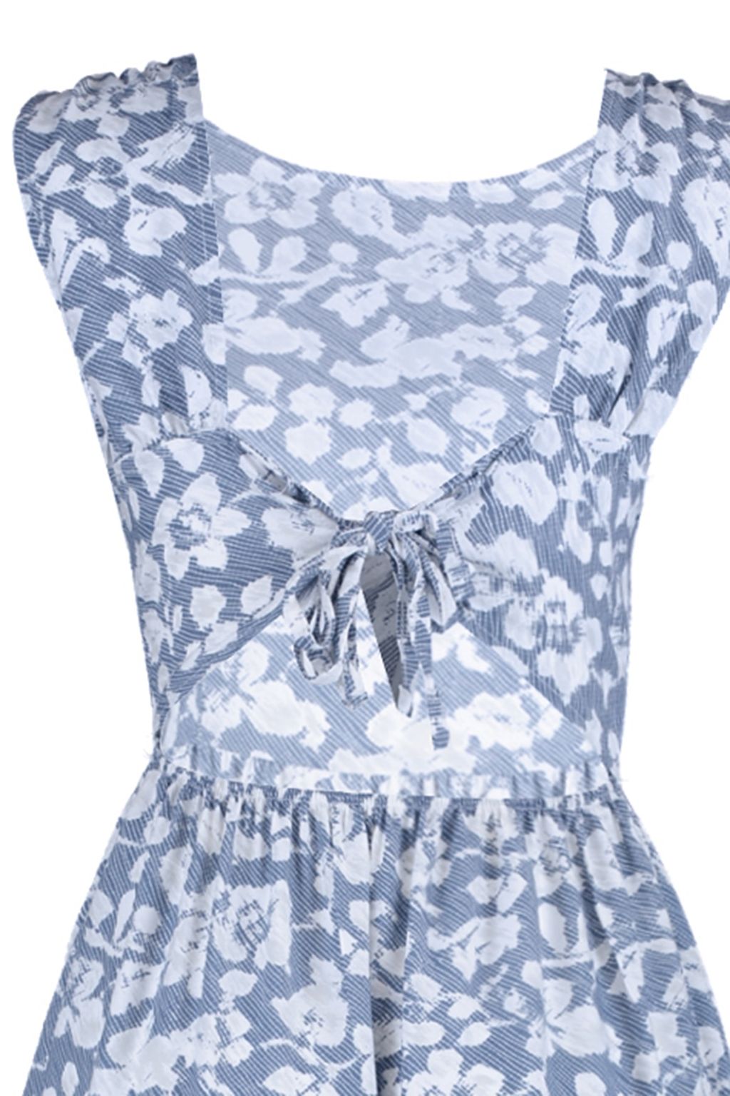 TRENDYOLMILLA Mavi Skater/Belden Ac?lan S?rt Detayl? Cicek Desenli Midi Dokuma Elbise TWOSS21EL0709  фото 23