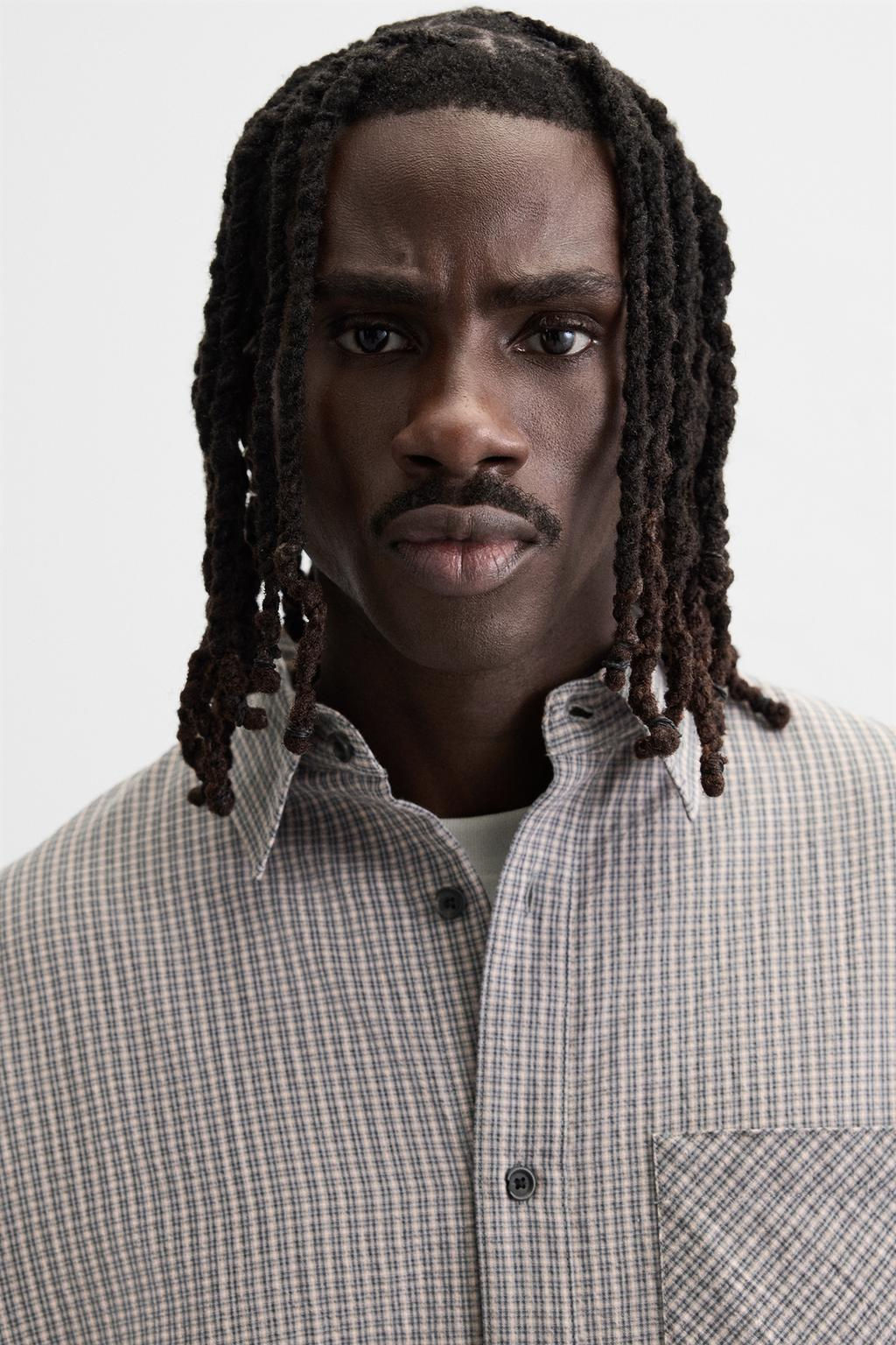 TEXTURED CHECK SHIRT - Zara фото 5